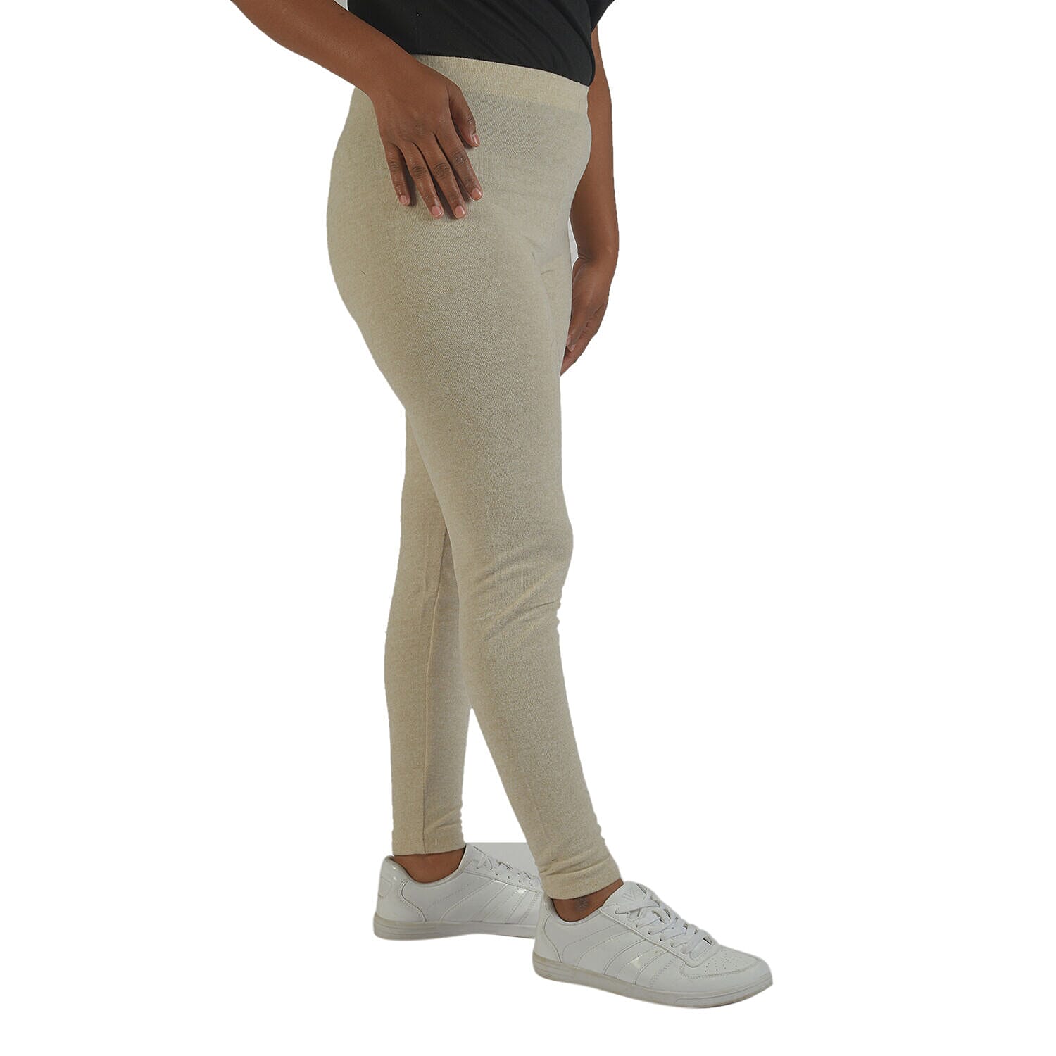 TAMSY Slim Fit Leggings (Size M-12) - Beige