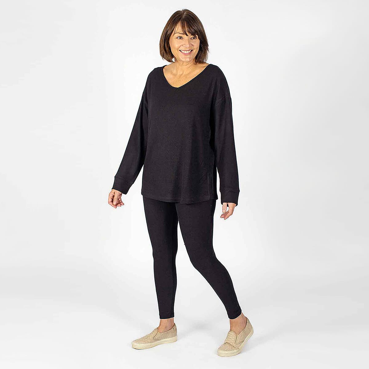 TAMSY Loose V-Neck Top - Lilac