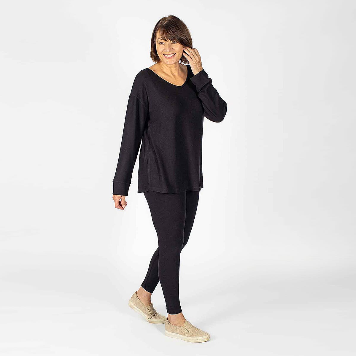 TAMSY Loose V-Neck Top - Lilac