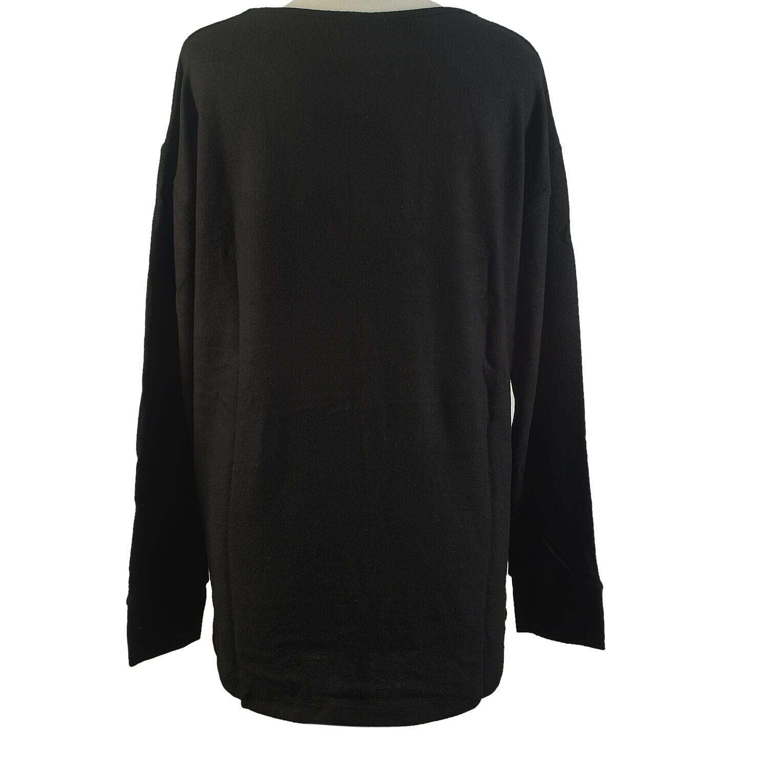 TAMSY Loose V-Neck Top (Size L, 16-18) - Black