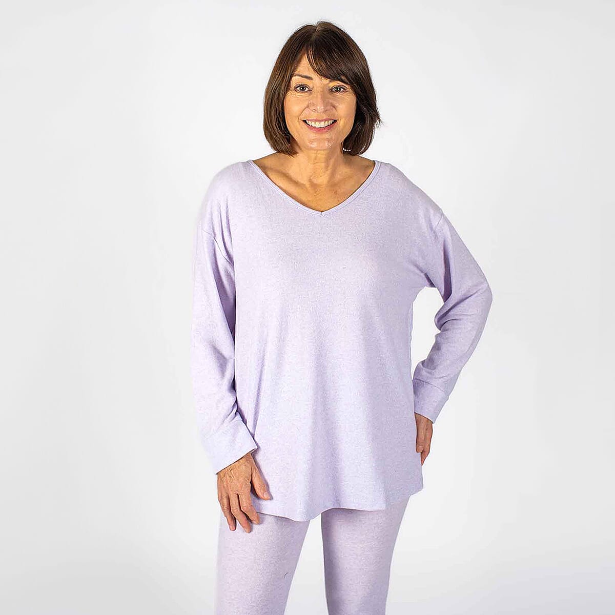 TAMSY Loose V-Neck Top - Lilac