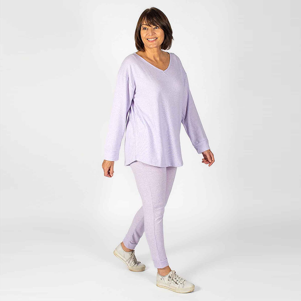 TAMSY Loose V-Neck Top - Lilac