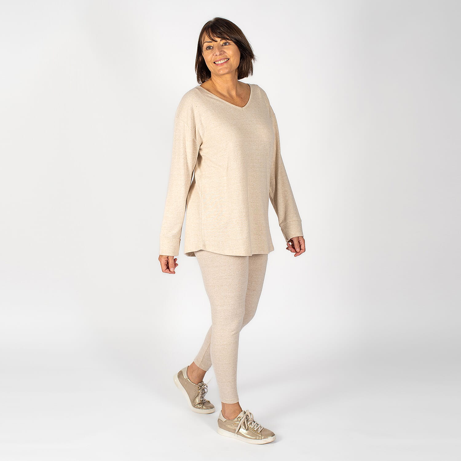 TAMSY Loose V-Neck Top - Lilac