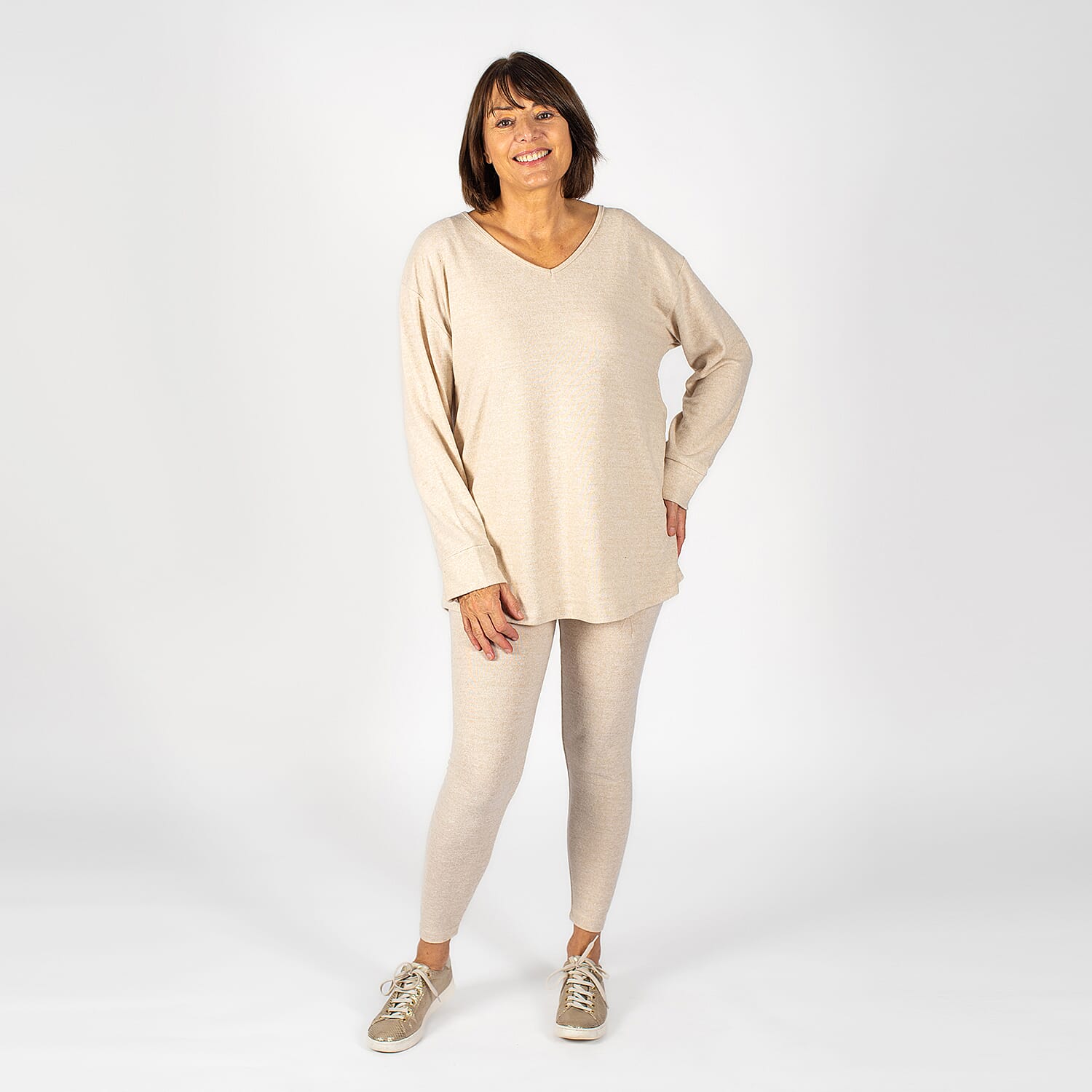 TAMSY Loose V-Neck Top - Lilac