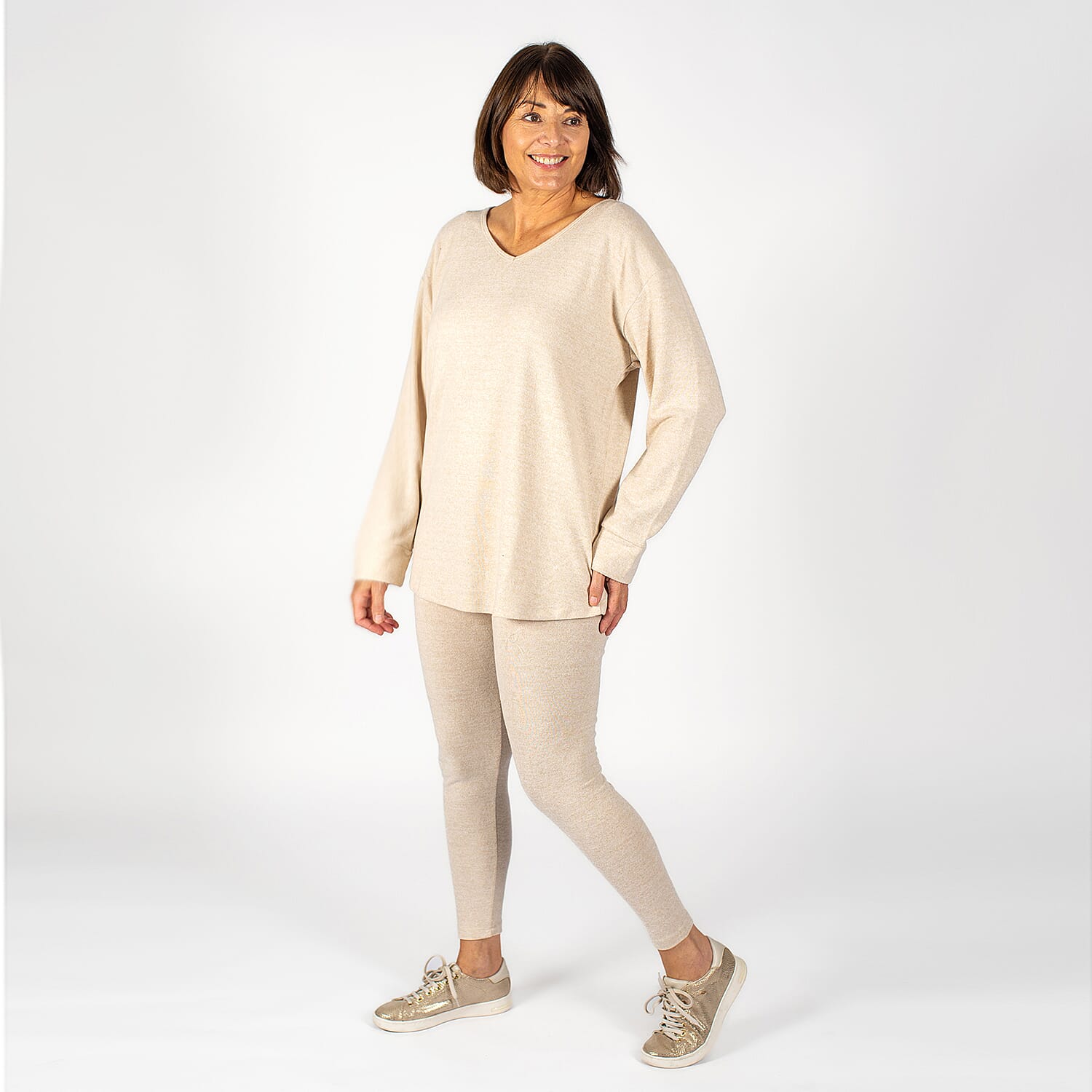 TAMSY Loose V-Neck Top - Lilac