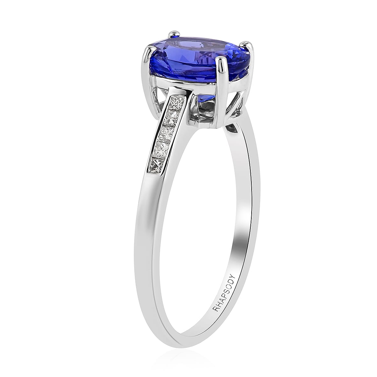 Signature Collection - 950 Platinum AAAA Tanzanite and Diamond (VS-I1-E-G) Ring 3.07 Ct.