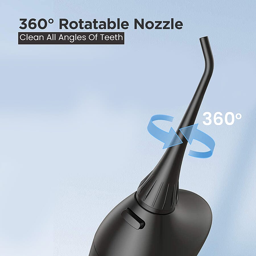 FairyWill: Water Flosser (With 8 Replacement Heads & 3 Modes) - Black