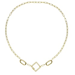 Carabiner Necklace Screw Lock Clasp with Paper Clip Chain Necklace in Sterling Silver