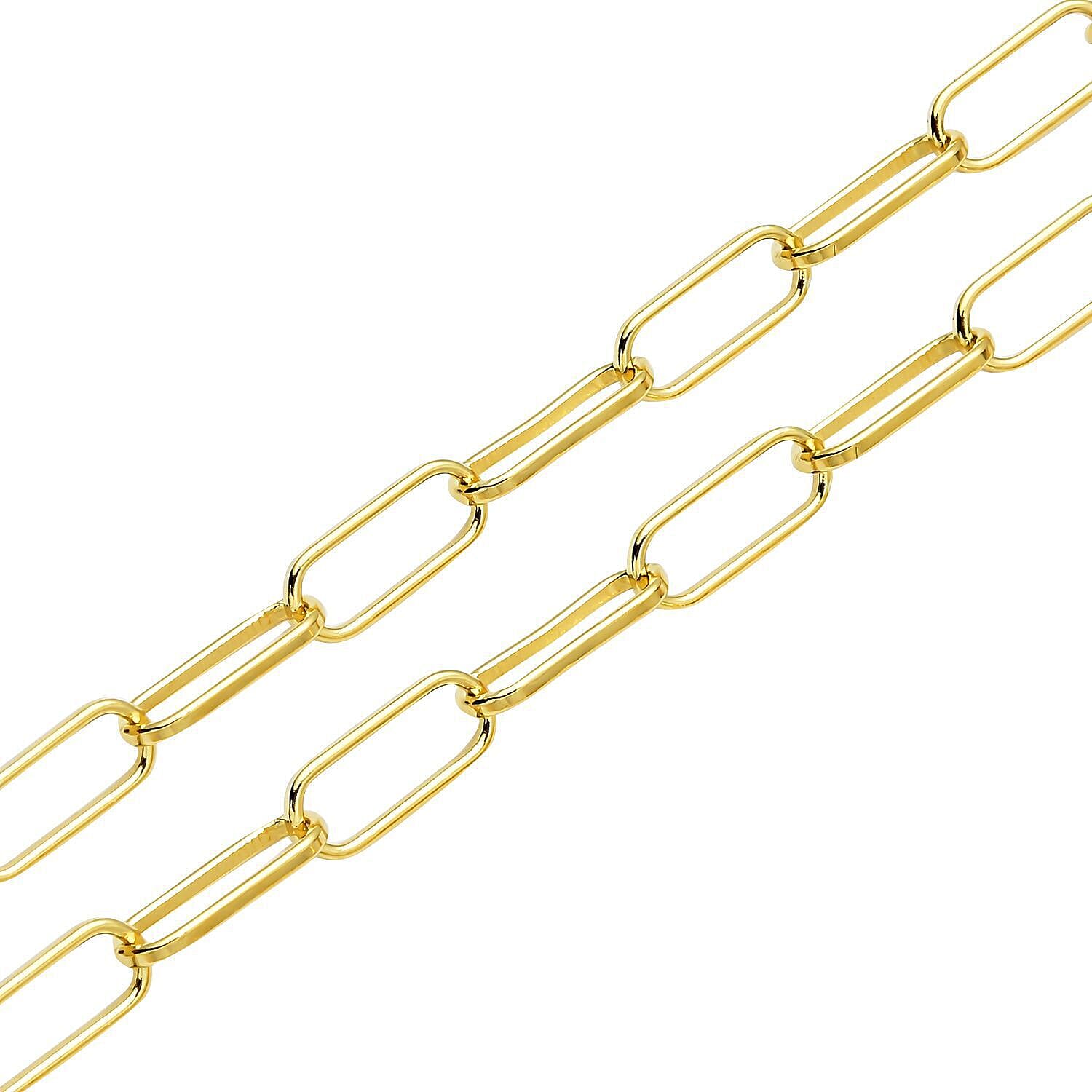 Paperclip Necklace (Size - 18) in Yellow Gold Overlay Sterling Silver
