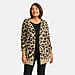 TAMSY Acrylic Leopard Print Cardigan - Grey