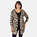 TAMSY Acrylic Leopard Print Cardigan - Grey