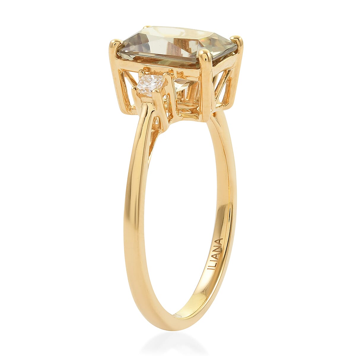 ILIANA 18K Yellow Gold AAA Turkizite and AGL Certified Diamond (SI-G-H) Ring 2.60 Ct.