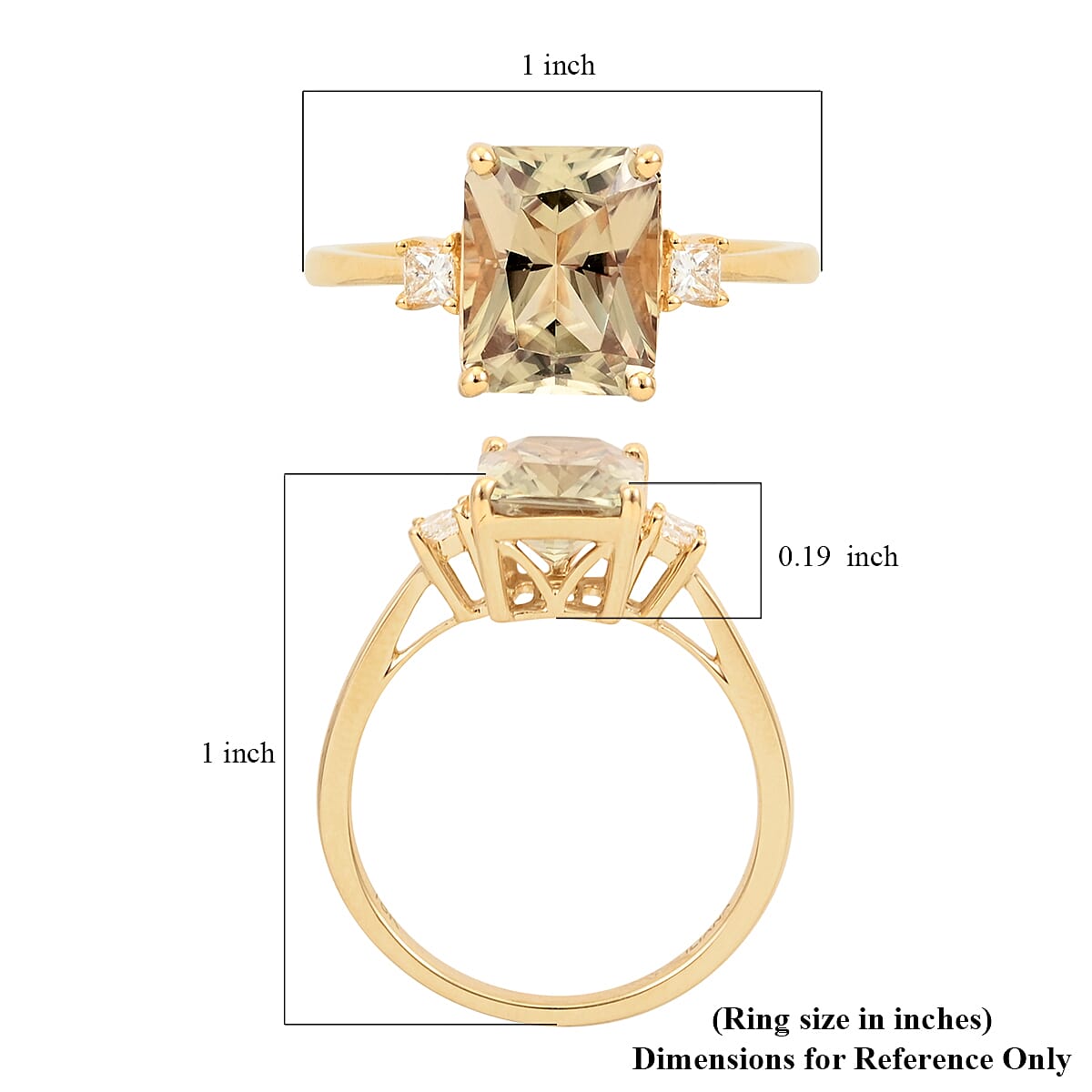 ILIANA 18K Yellow Gold AAA Turkizite and AGL Certified Diamond (SI-G-H) Ring 2.60 Ct.