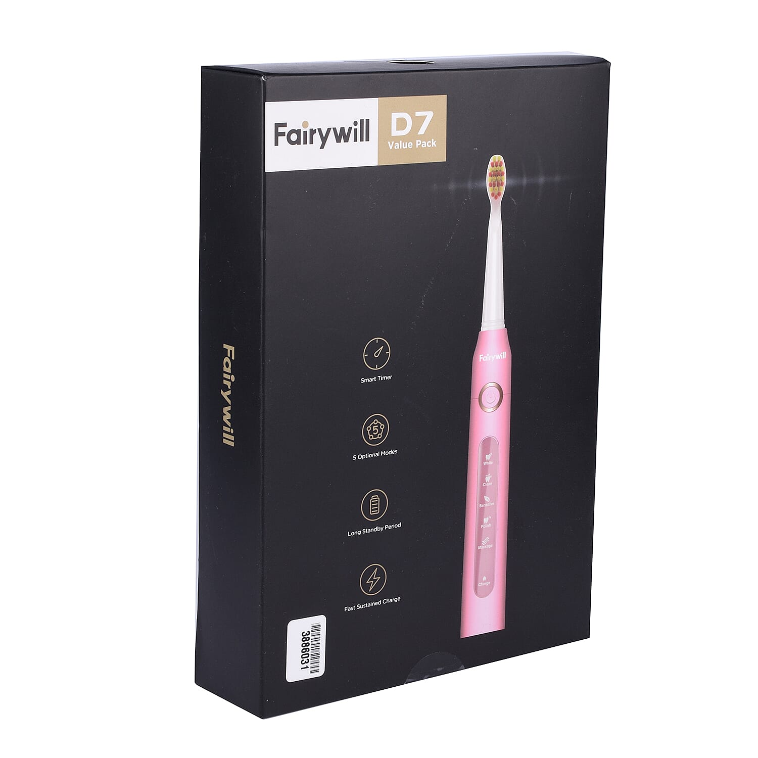FairyWill: Sonic Toothbrush (With 8 Replacement Heads) - Pink