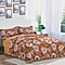 Set of 4 Digital Floral Printed Comforter Include 1 Comforter 1 Fitted Sheet and 2 Pillowcase - Navy