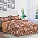 Set of 4 Digital Floral Printed Comforter Include 1 Comforter 1 Fitted Sheet and 2 Pillowcase - Navy