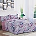 Set of 4 Digital Floral Printed Comforter Include 1 Comforter 1 Fitted Sheet and 2 Pillowcase - Navy
