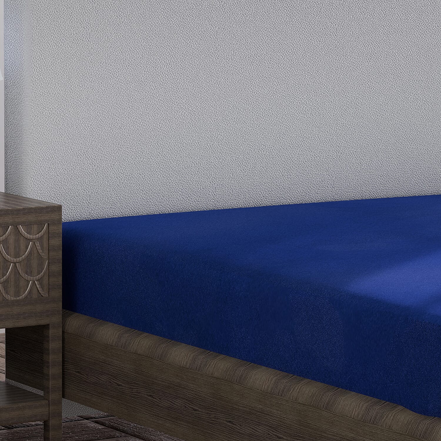 3 Piece Set - Floral Digital Printed Duvet Cover and Pillowcase - Navy