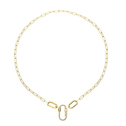 Carabiner Necklace Screw Lock Clasp with Paper Clip Chain Necklace in Sterling Silver