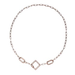 Carabiner Necklace Screw Lock Clasp with Paper Clip Chain Necklace in Sterling Silver