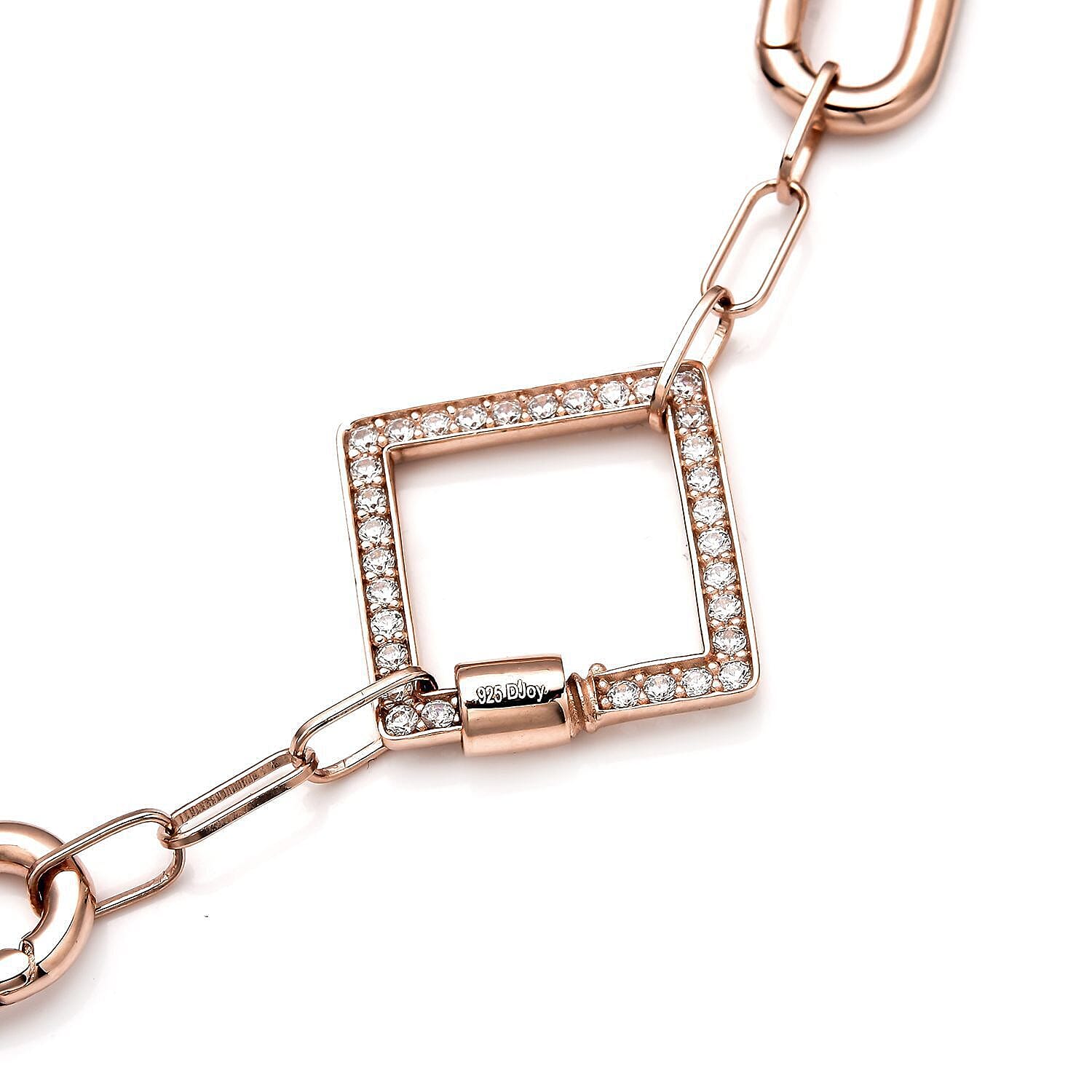 NY Closeout - Paperclip Necklace (Size - 18) in Platinum Overlay Sterling Silver