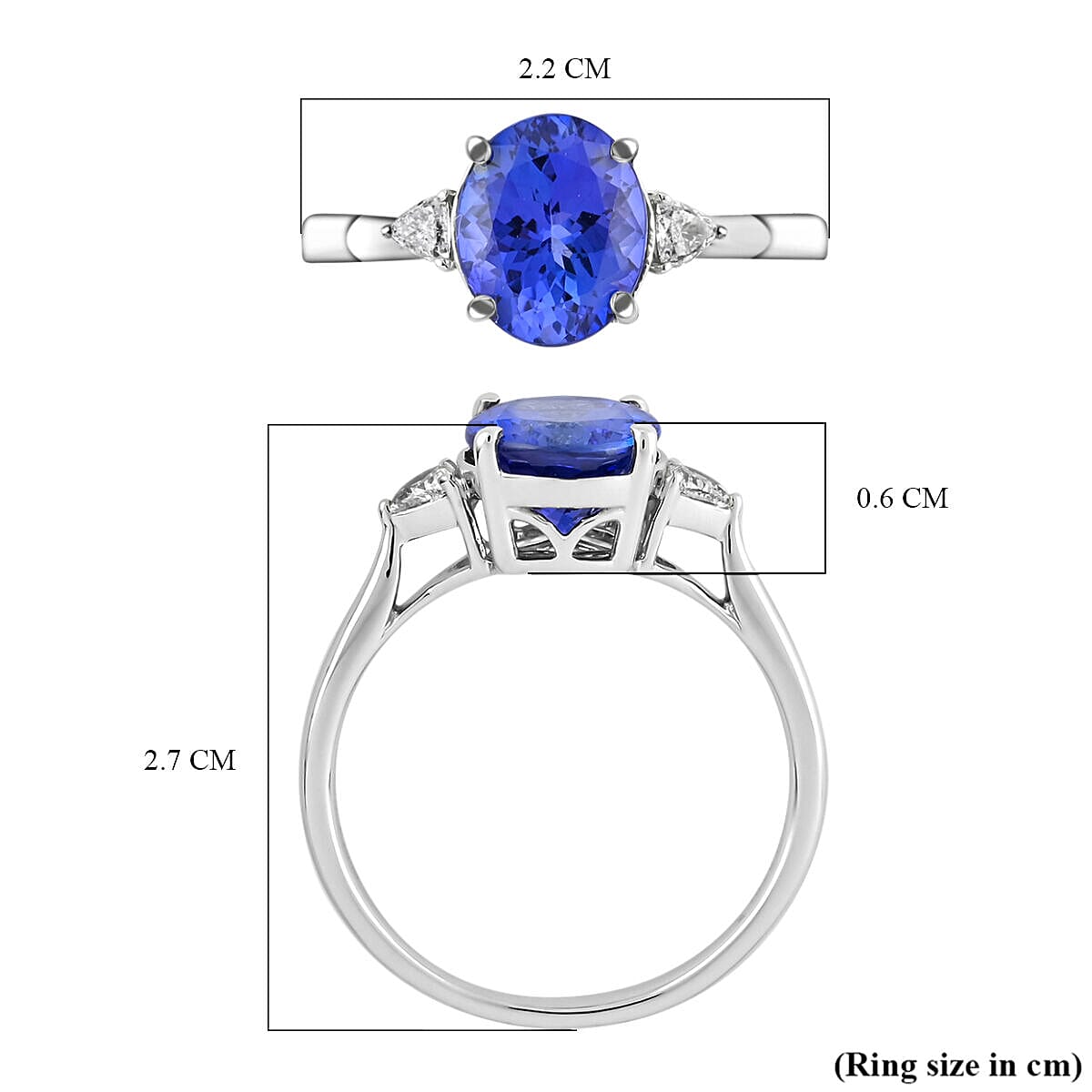 RHAPSODY 950 Platinum AAAA Tanzanite and Diamond (VS-E-F) Ring 3.30 Ct.
