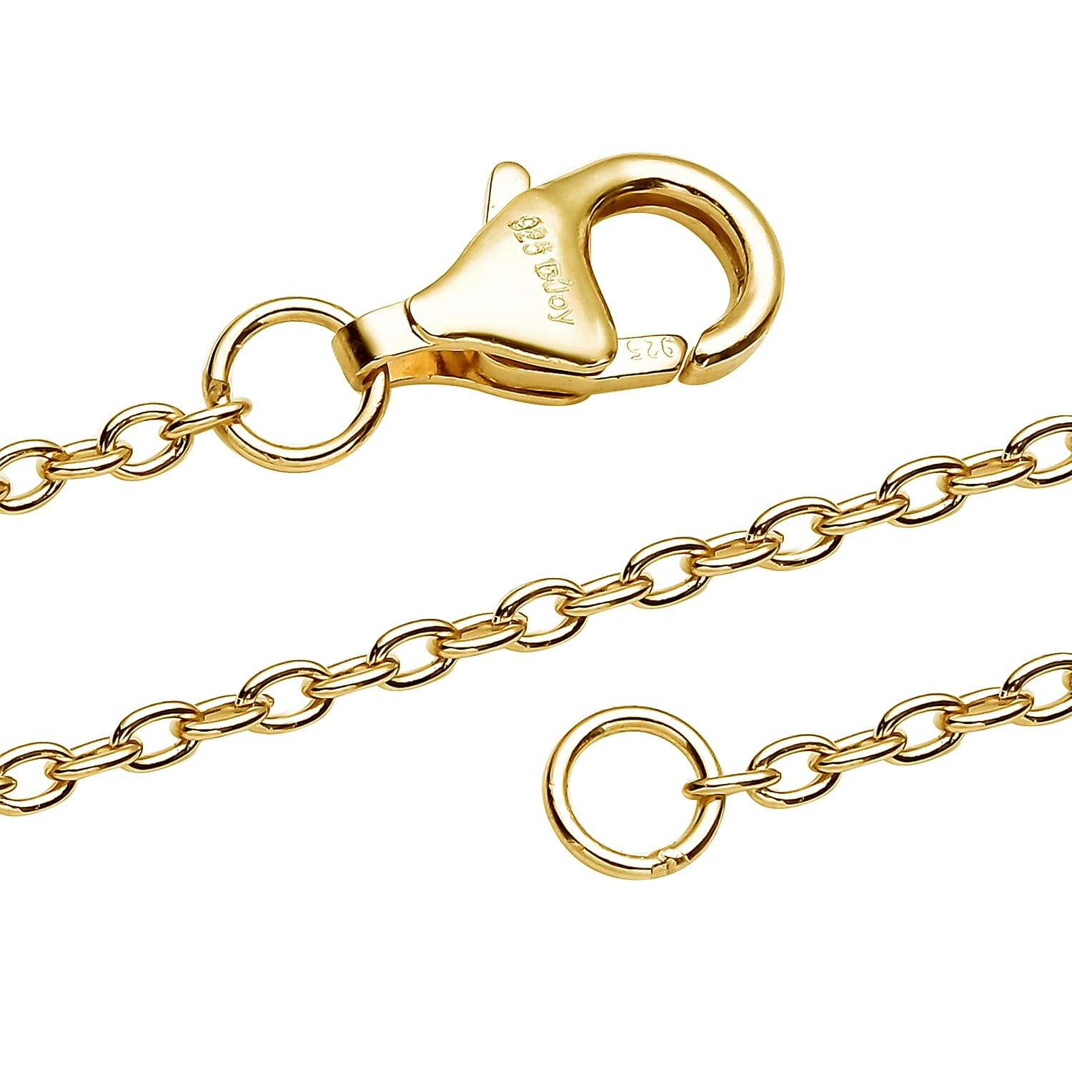 Moissanite Love Necklace (Size - 18) in Yellow Gold Overlay Sterling Silver