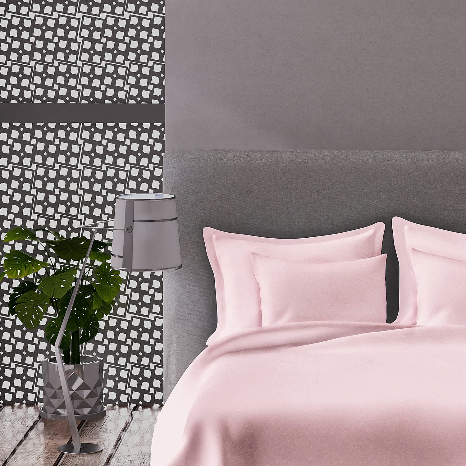 6 Piece Set - Flat Sheet Fitted Sheet 2 Pillowcase and Pillow Shams - White