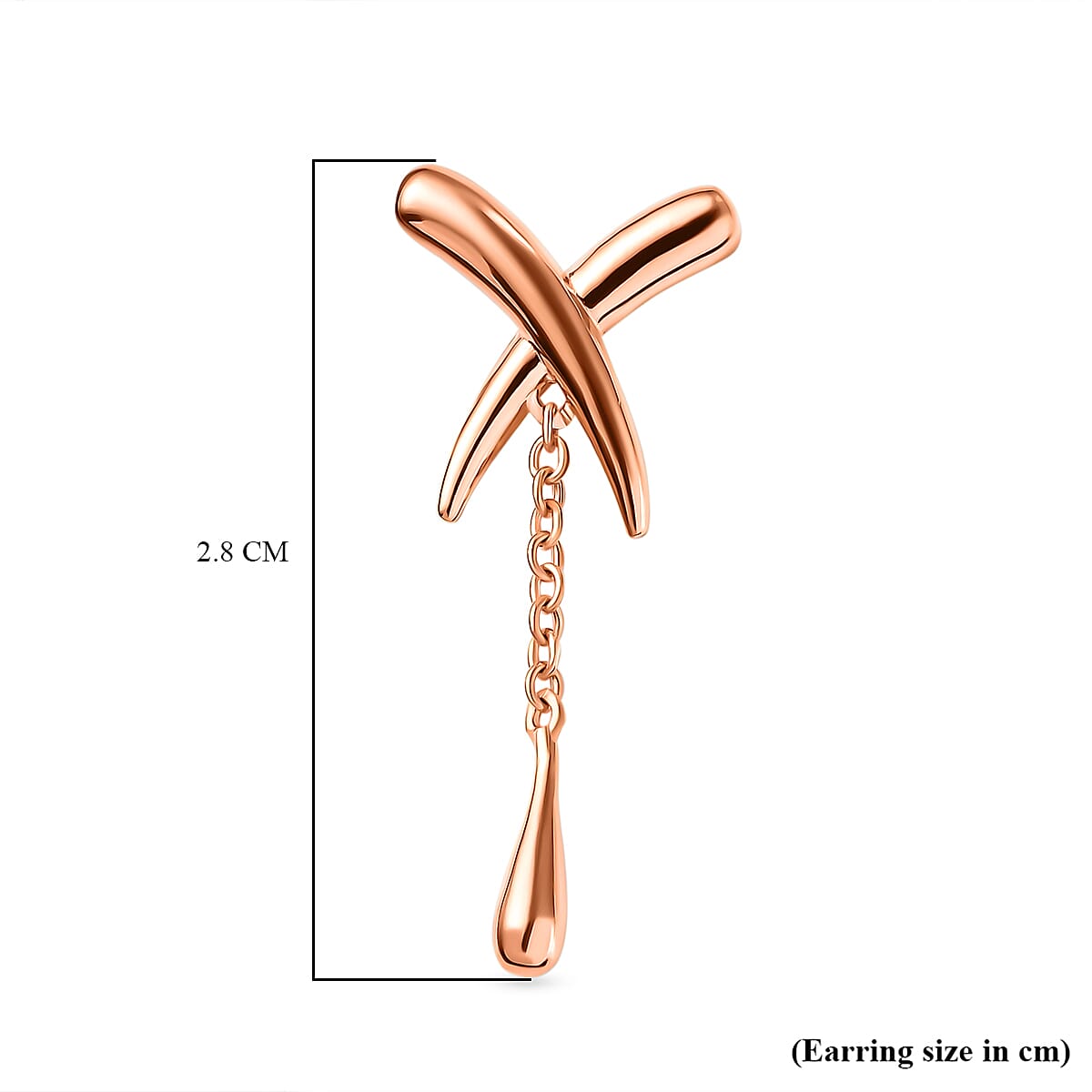 LucyQ Kiss Collection - 18K Vermeil Rose Gold Overlay Sterling Silver Earrings (With Push Back)