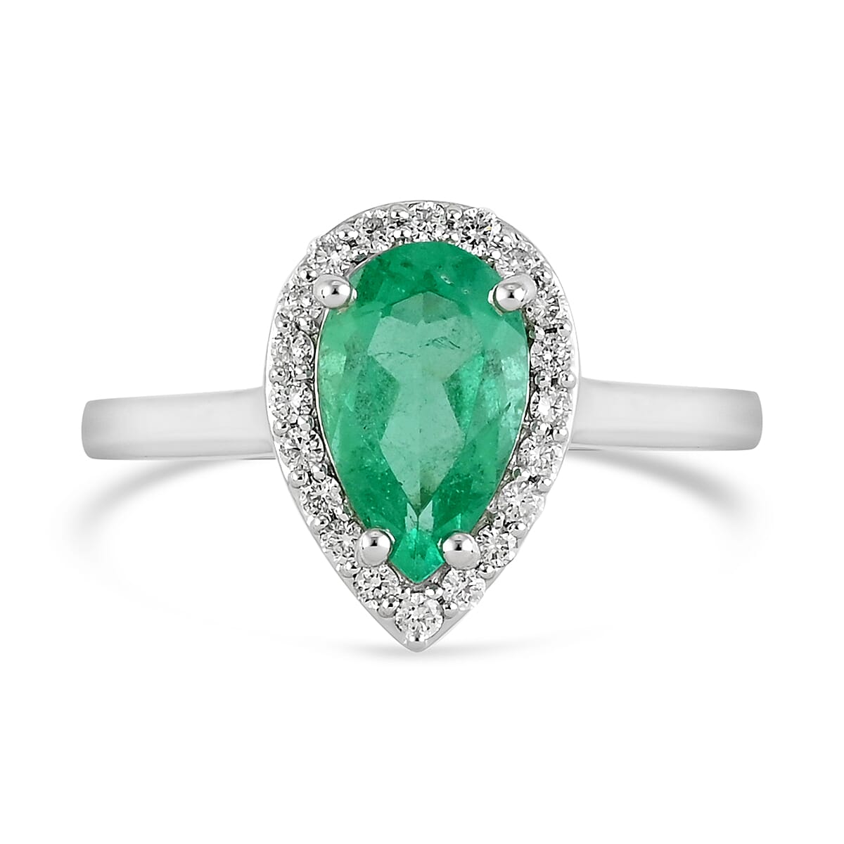 RHAPSODY 950 Platinum AAAA Boyaca Colombian Emerald and AGI Certified Diamond (VS/E-F) Ring 1.75 Ct, Platinum Wt. 5.50 Gms