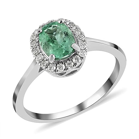 RHAPSODY 950 Platinum AGI Certified AAAA Boyaca Colombian Emerald and Diamond (VS-E-F) Ring 1.40 Ct, Platinum Wt. 5.04 Gms RHAPSODY 950 Platinum AGI Certified AAAA Boyaca Colombian Emerald and Diamond (VS-E-F) Ring 1.40 Ct, Platinum Wt. 5.04 Gms
