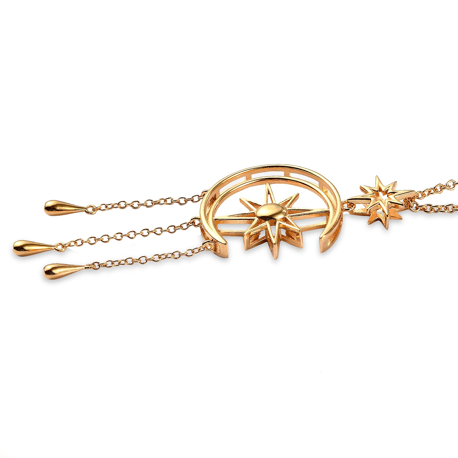LUCYQ Constellation Collection - 18K Vermeil Yellow Gold Overlay Sterling Silver Pendant with Chain (Size 16/18/20), Silver Wt 9.33 Gms