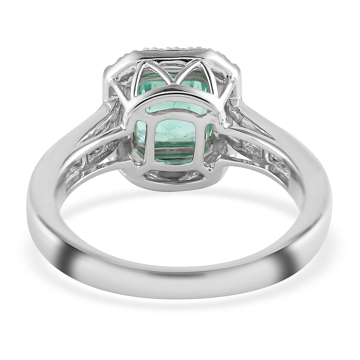 RHAPSODY 950 Platinum Boyaca Colombian Emerald and Diamond Ring 2.20 Ct, Platinum Wt. 7.53 Gms