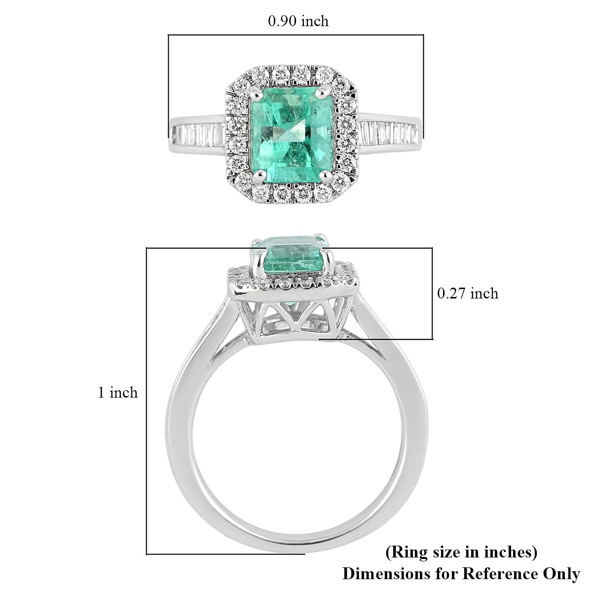 RHAPSODY 950 Platinum Boyaca Colombian Emerald and Diamond Ring 2.20 Ct, Platinum Wt. 7.53 Gms