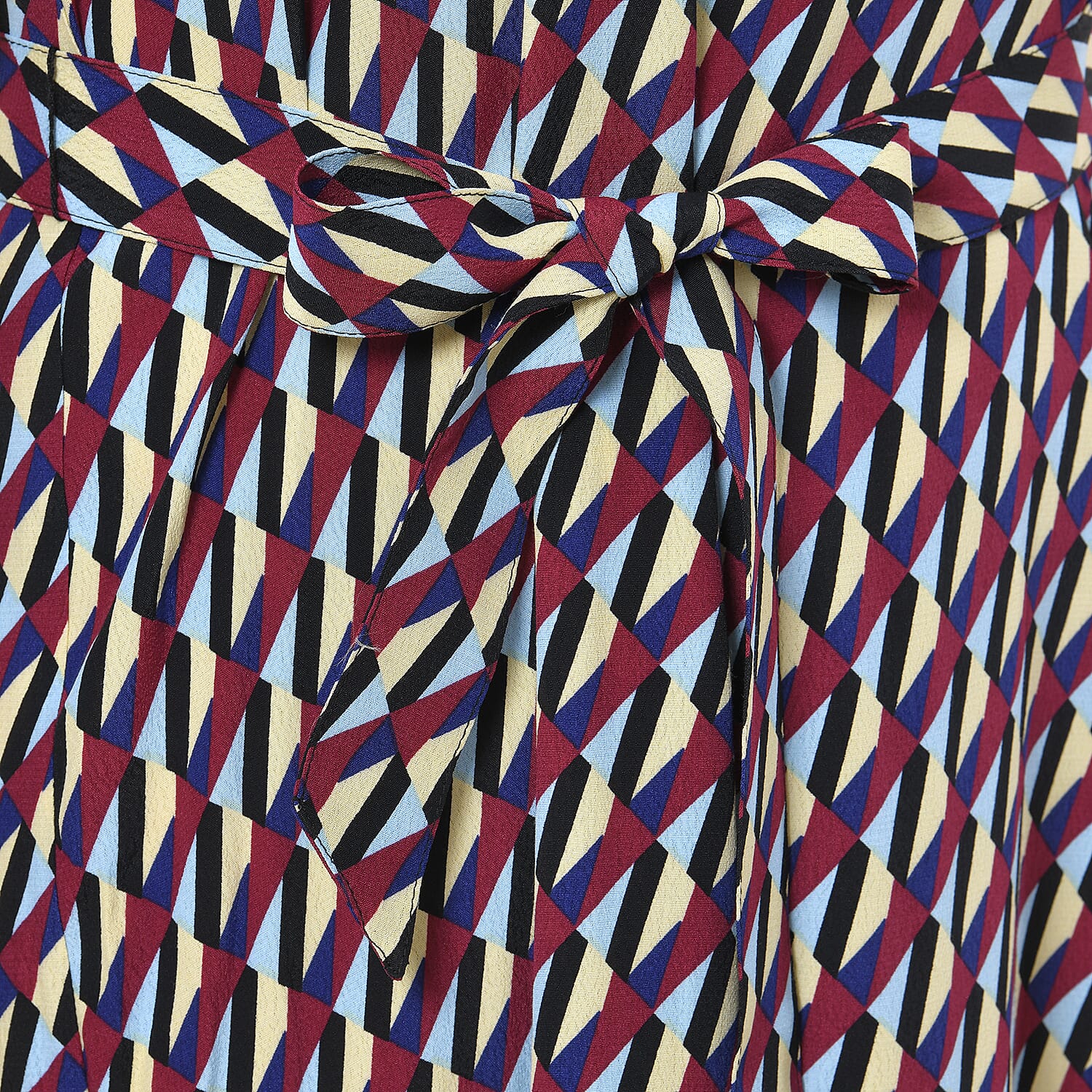 TAMSY 100% Viscose Squire Pattern Dress (Size M, 12-14) - Multi