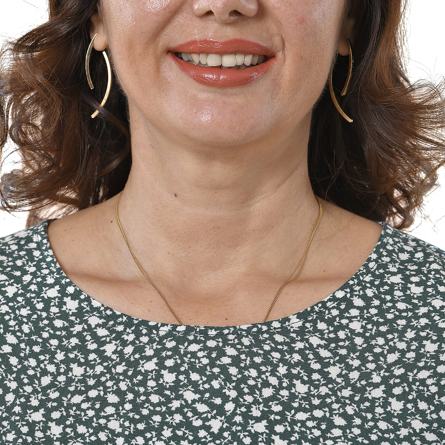 TAMSY 100% Viscose Floral Pattern Dress (Size L, 16-18) - Teal Green