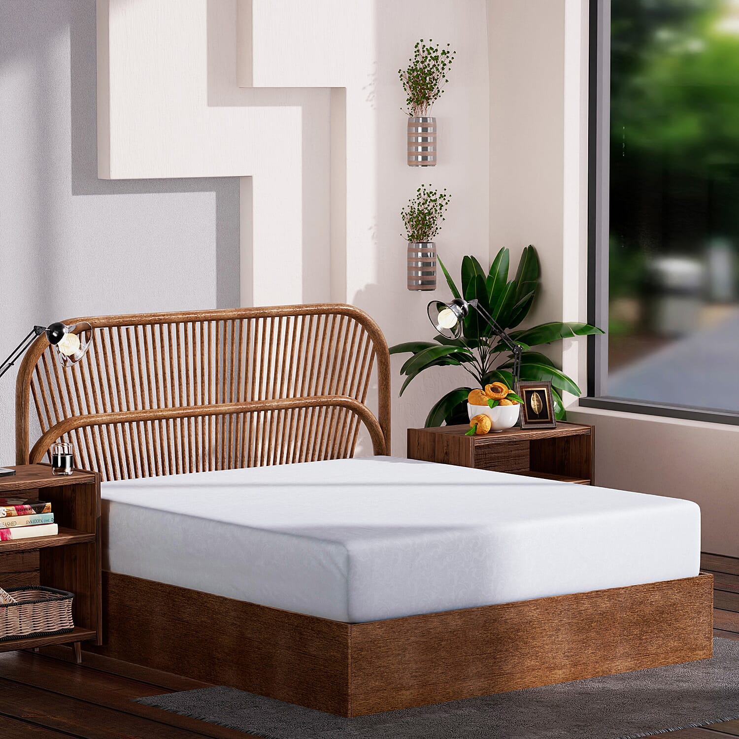 4 Piece Set - Duvet Cover Fitted Sheet and 2 Pillowcase - White