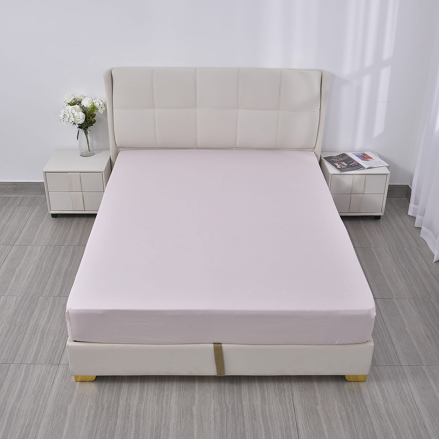 4 Piece Set - Duvet Cover Fitted Sheet and 2 Pillowcase - White