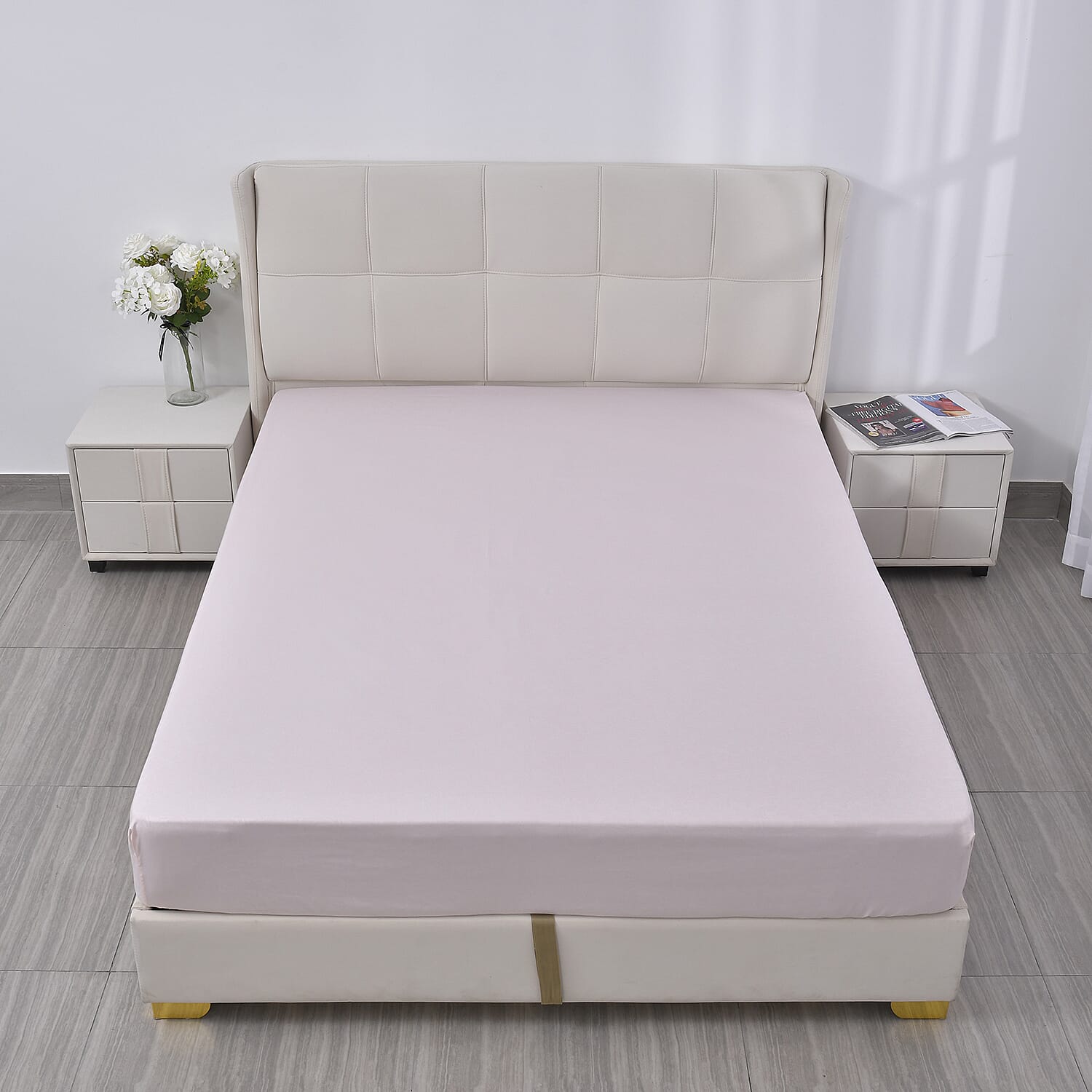 4 Piece Set - Duvet Cover Fitted Sheet and 2 Pillowcase - White