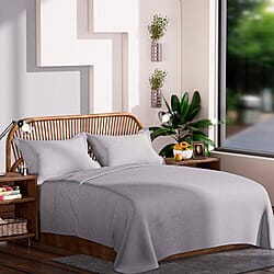 4 Piece Set - Duvet Cover Fitted Sheet and 2 Pillowcase - White