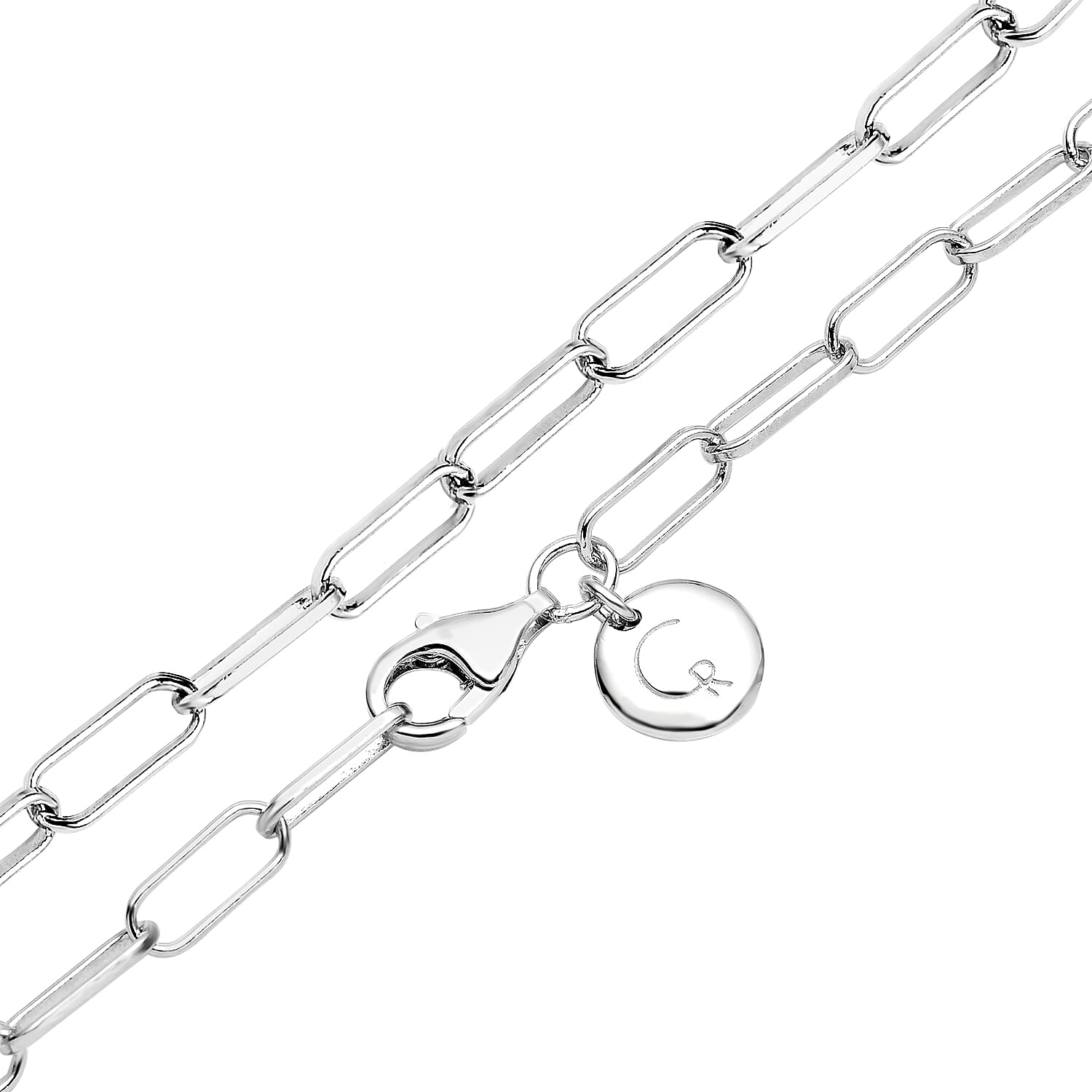 RACHEL GALLEY Amore Collection - Rhodium Overlay Sterling Silver Heart Paperclip Necklace (Size - 20)