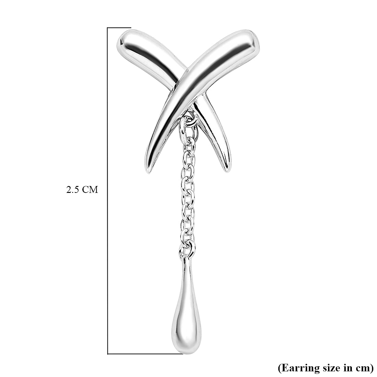 LucyQ Kiss Collection - Rhodium Overlay Sterling Silver Dangling Earrings (With Push Back)