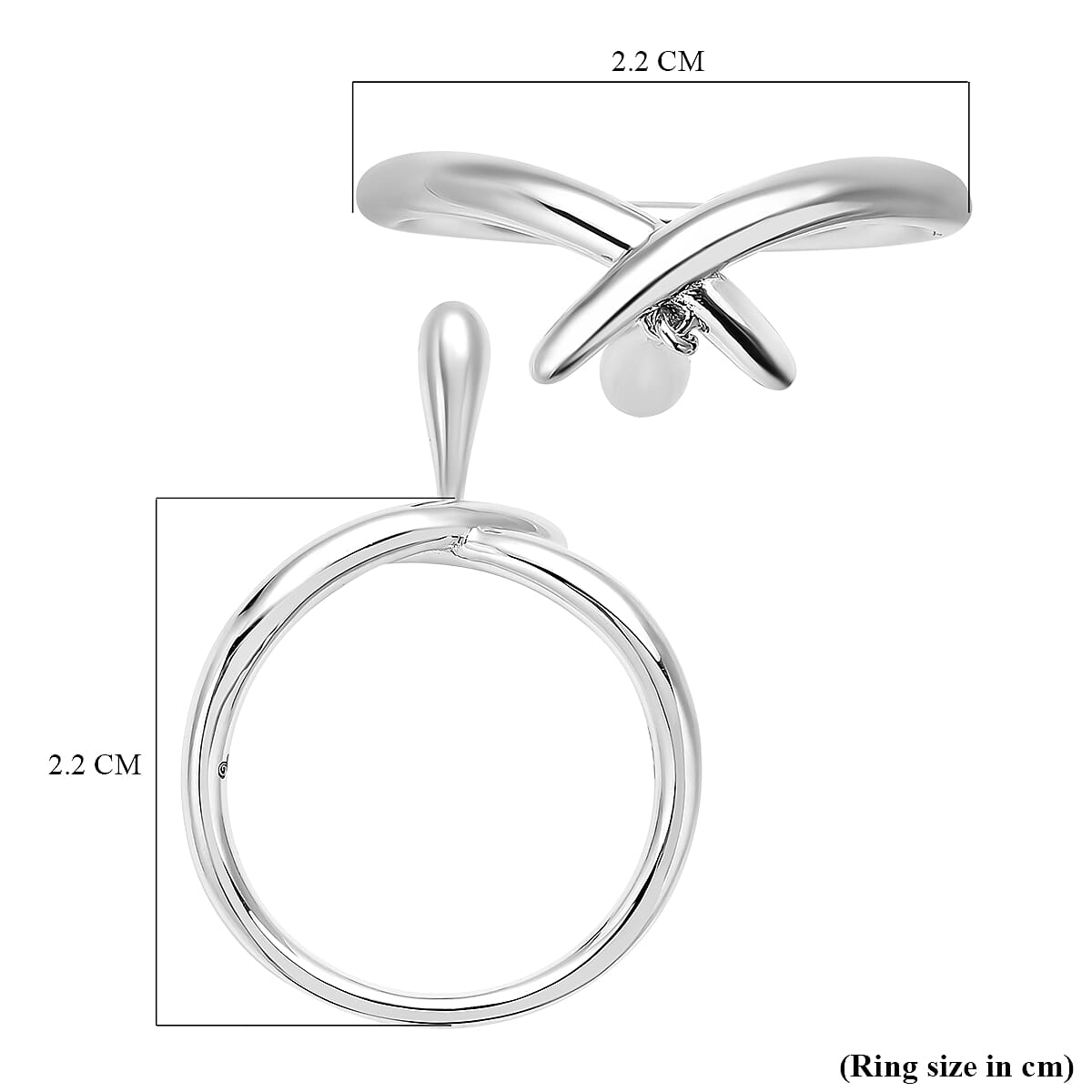 LucyQ Kiss Collection - Rhodium Overlay Sterling Silver Ring