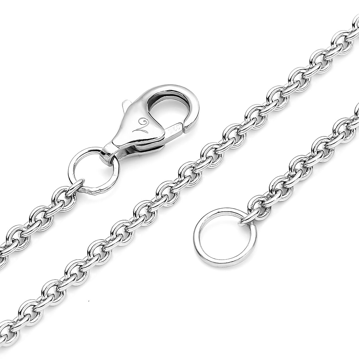 LucyQ Constellation Collection - Rhodium Overlay Sterling Silver Moon & Star Necklace (Size 16/18/20).