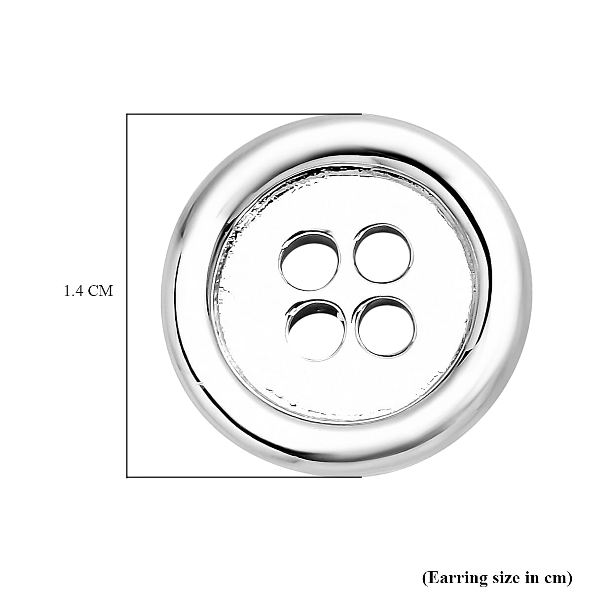 LucyQ Button Collection - Rhodium Overlay Sterling Silver Earrings(With Push Back)