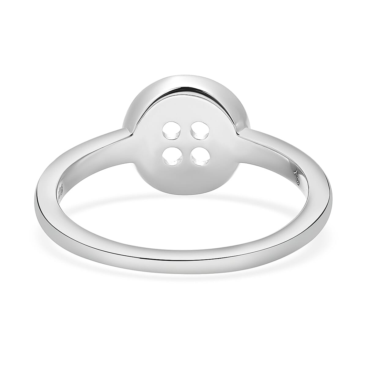 LucyQ Button Collection -  Rhodium Overlay Sterling Silver Ring