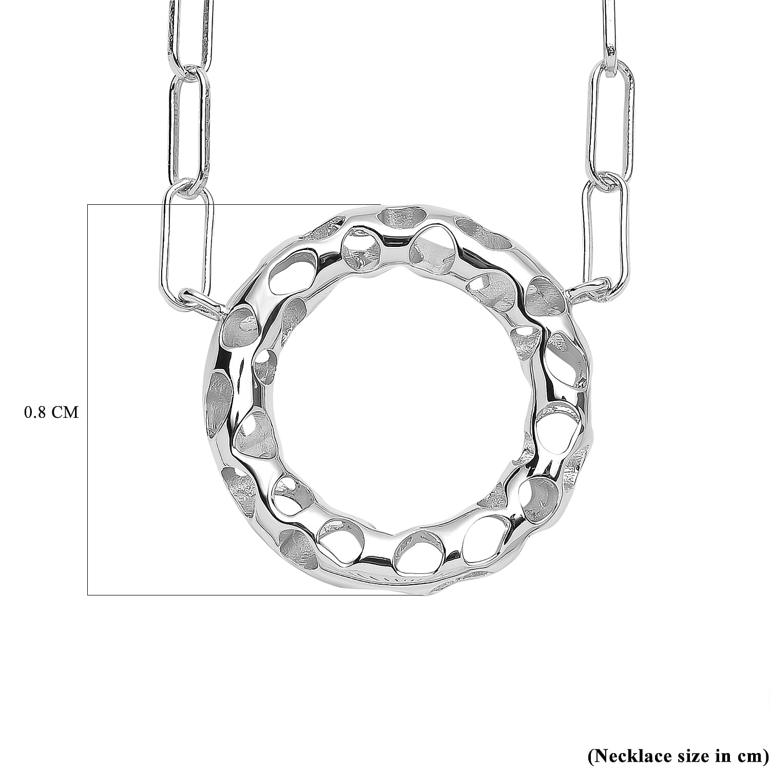 RACHEL GALLEY Allegro Collection - Rhodium Overlay Sterling Silver Circle Paperclip Necklace (Size - 20)