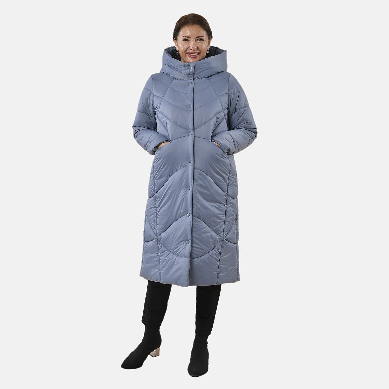 Tamsy Nylon Geometric Jacket (Size 111x1 ) - Gray & Gray