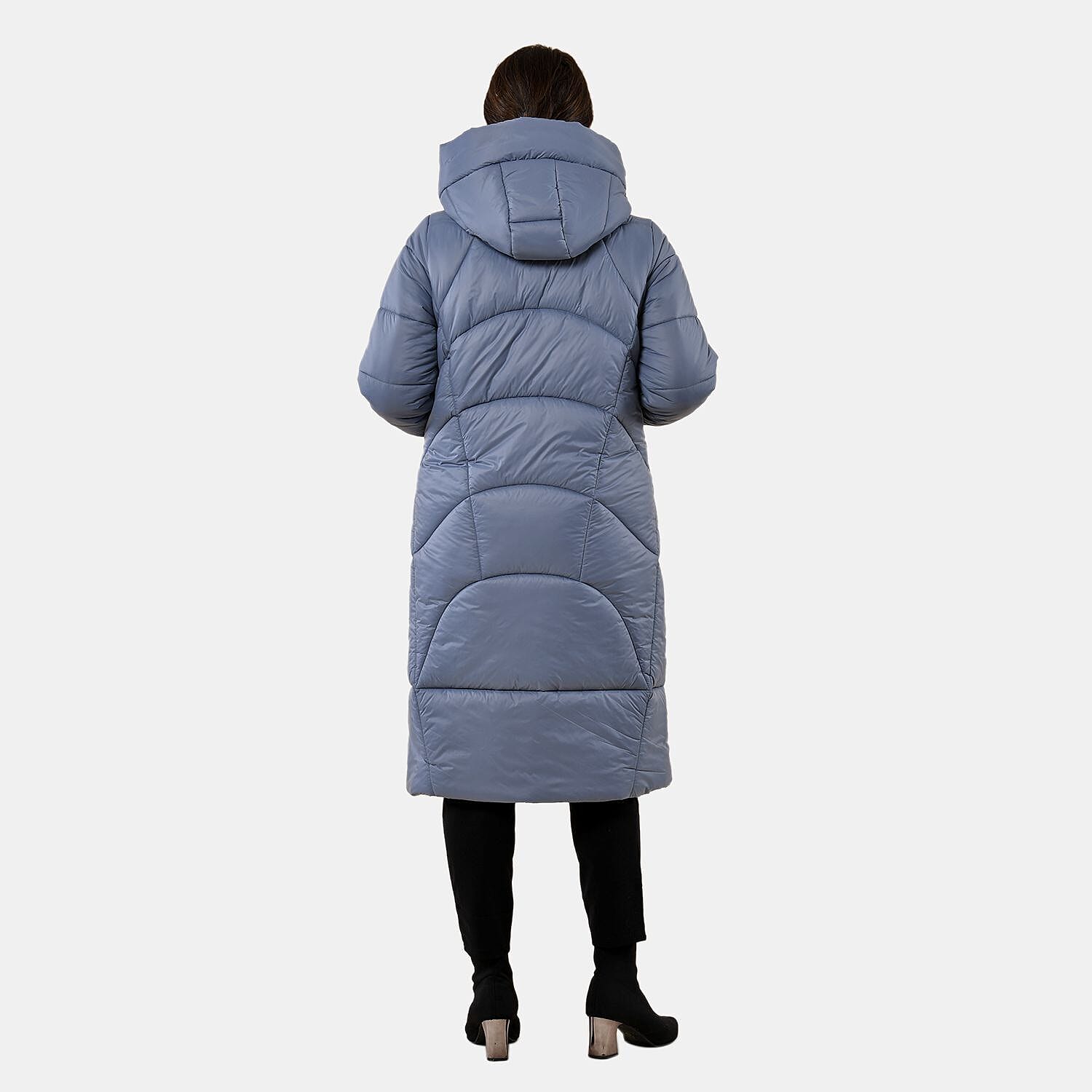 Tamsy Nylon Geometric Jacket (Size 111x1 ) - Gray & Gray