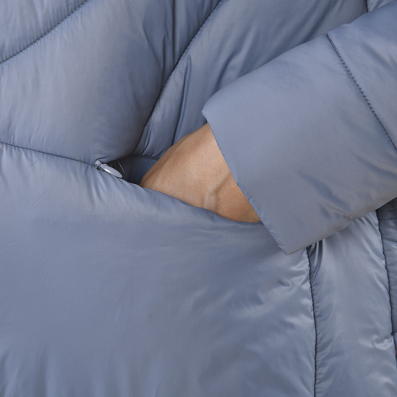 Tamsy Nylon Geometric Jacket (Size 111x1 ) - Gray & Gray